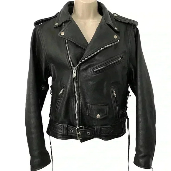 Highway One Leather Biker Jacket Embroidered Lady Rider Bikercore Moto - Picture 1 of 10